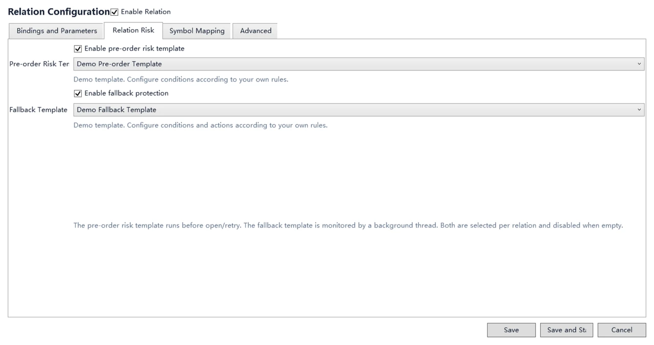 Relation Risk: enable protection and choose a template