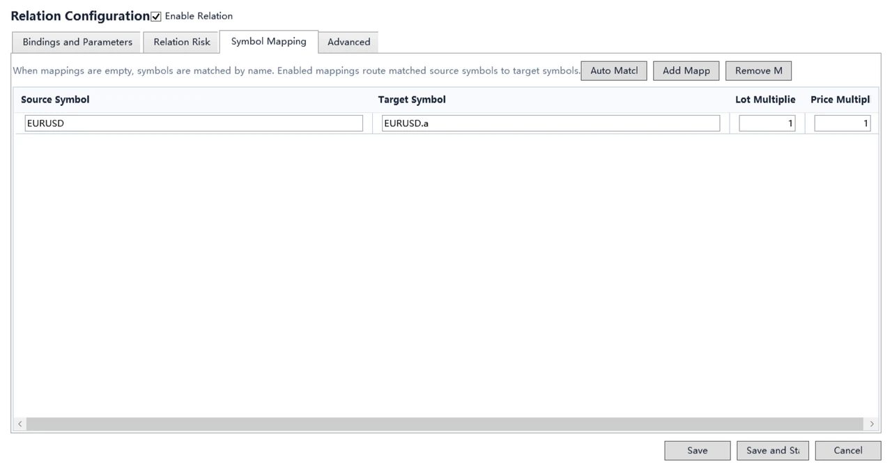 Symbol Mapping: link the source and target symbols